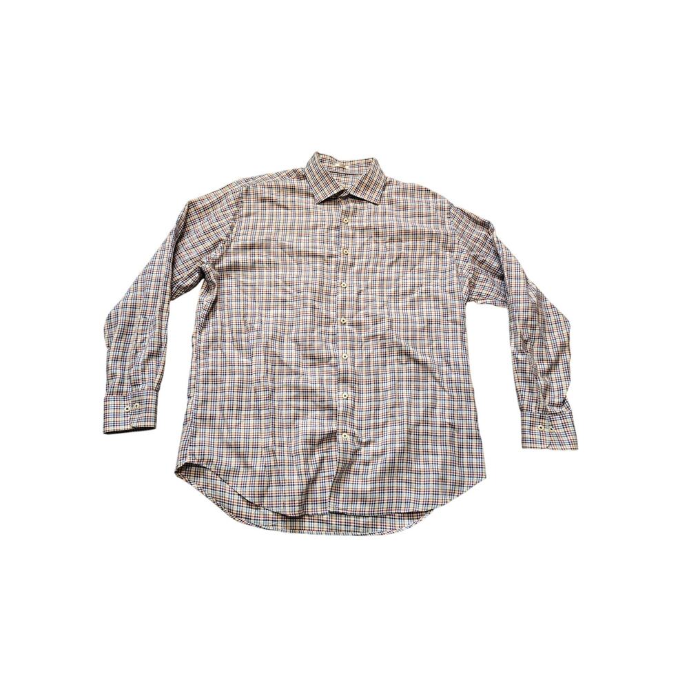 Peter Millar Multicolor Long Sleeve Button Down Plaid Shirt‎ Men's Size XL